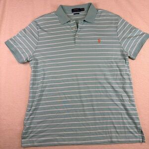 Polo Ralph Lauren Custom Slim Fit Polo Shirt XL Green Striped